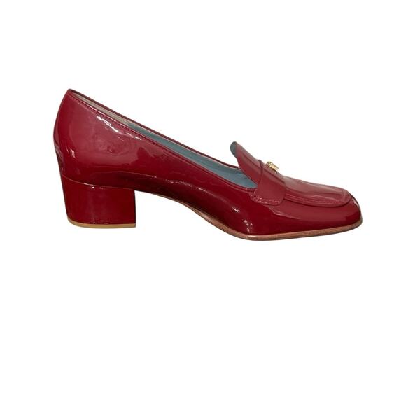New! Frances Valentine Patent Leather Twiggy Red Block Heel Loafers - Size 11 - Picture 6 of 14